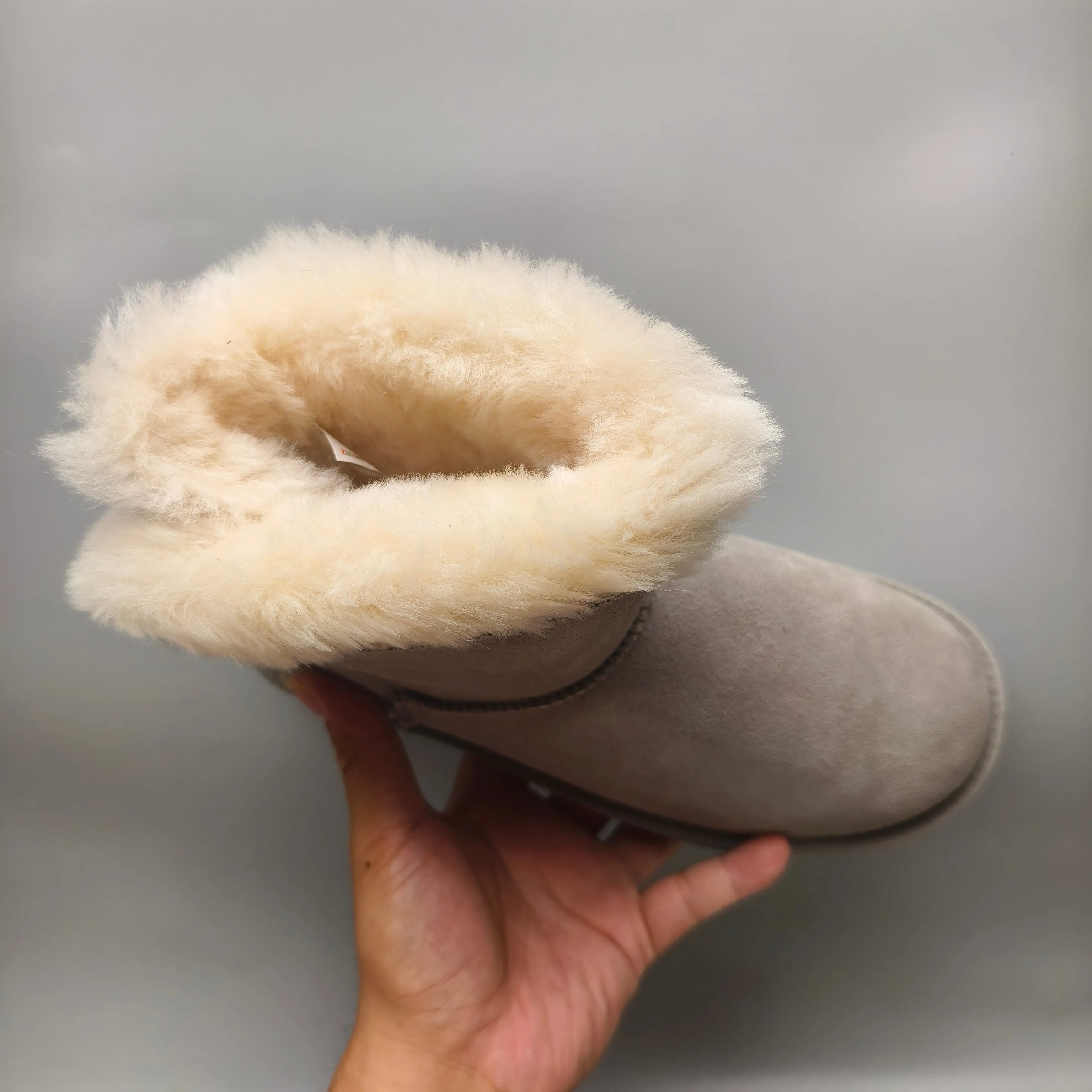 💰520 UGG sheepskin all-in-one snow boots 4517 ethnic style back buckle style color: maroon gray matching size: 35-40